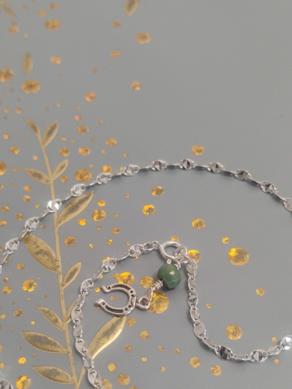 Genuine Kingman Turquoise Sterling Silver Anklet